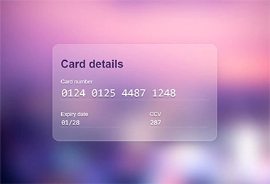 Glassmorphism CSS credit card form